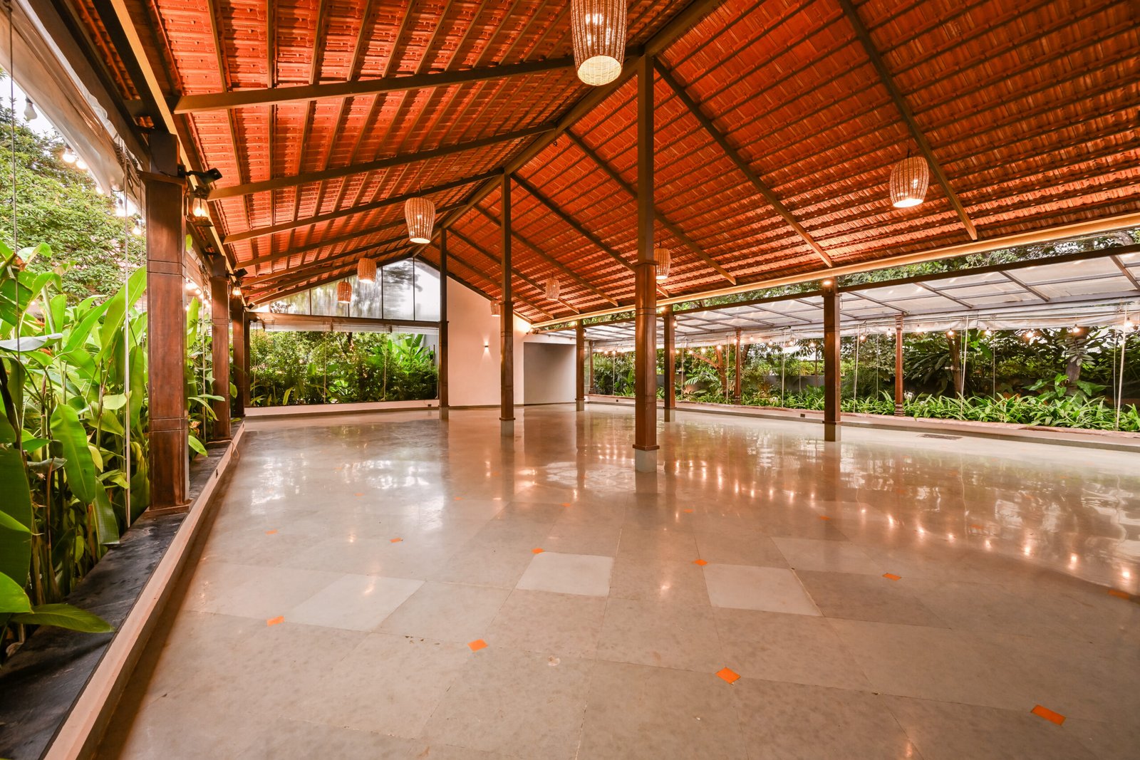 Wedding hall with traditional roof in Bangalore